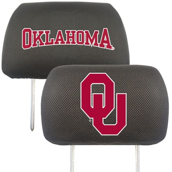 Oklahoma Sooners Embroidered Head Rest Cover Set 2 Pieces 1