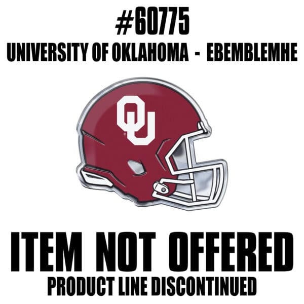 Oklahoma Sooners Heavy Duty Aluminium Helmet Emblem