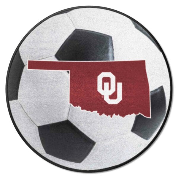 Oklahoma Sooners Soccer Ball Rug 27in. Diameter 1 1 scaled