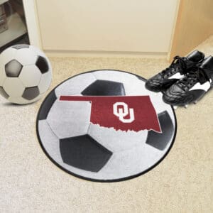 Oklahoma Sooners Soccer Ball Rug - 27in. Diameter