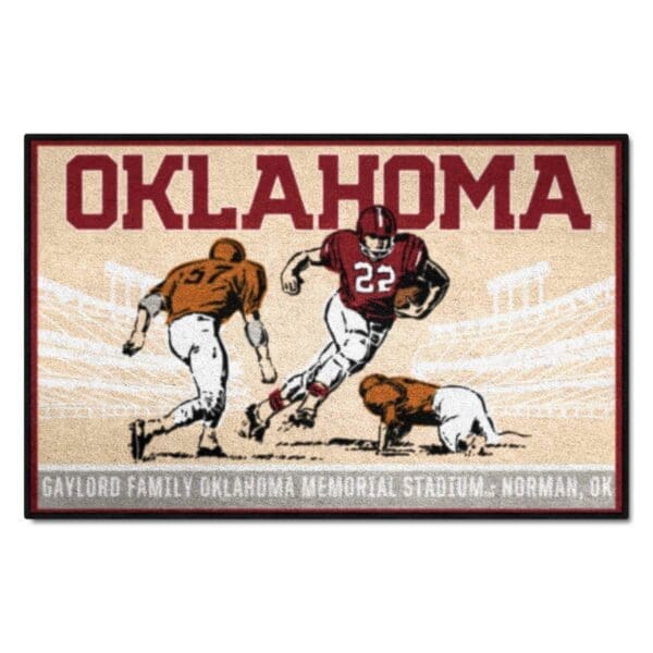 Oklahoma Sooners Starter Mat Accent Rug 19in. x 30in. Ticket Stub Starter Mat 1 scaled