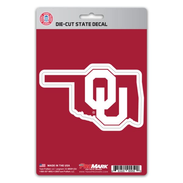 Oklahoma Sooners Team State Shape Decal Sticker 1