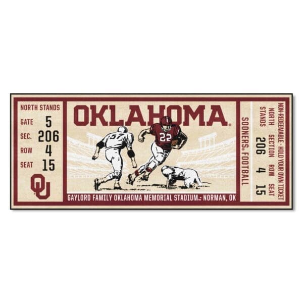 Oklahoma Sooners Ticket Runner Rug 30in. x 72in 1 scaled