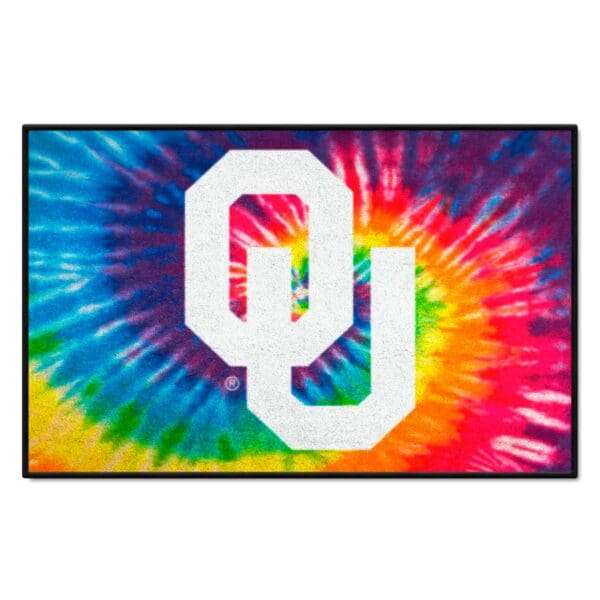 Oklahoma Sooners Tie Dye Starter Mat Accent Rug 19in. x 30in 1 scaled