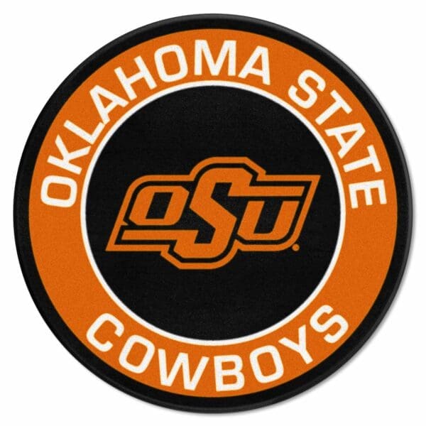 Oklahoma State Cowboys Roundel Rug 27in. Diameter 1 scaled
