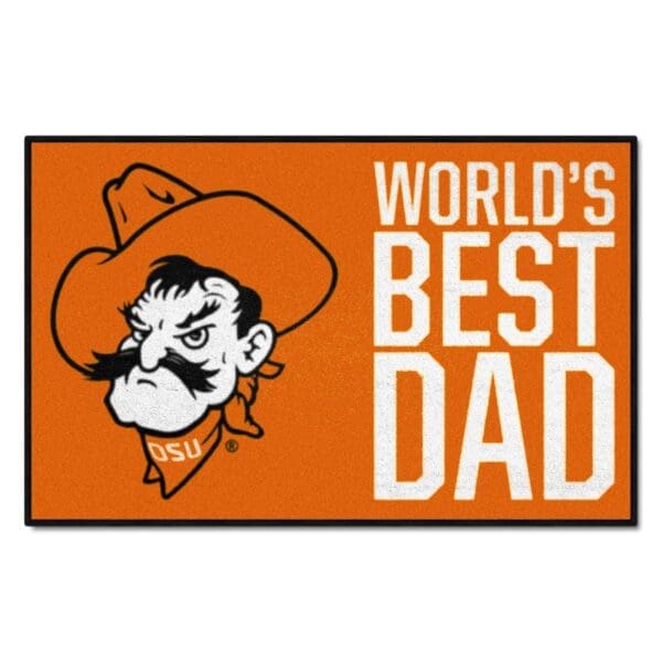 Oklahoma State Cowboys Starter Mat Accent Rug 19in. x 30in. Worlds Best Dad Starter Mat 1 scaled