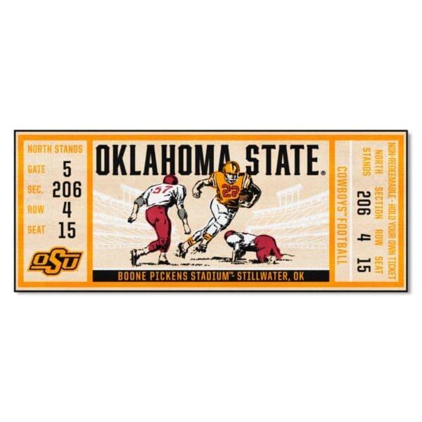 Oklahoma State Cowboys Ticket Runner Rug 30in. x 72in 1 scaled