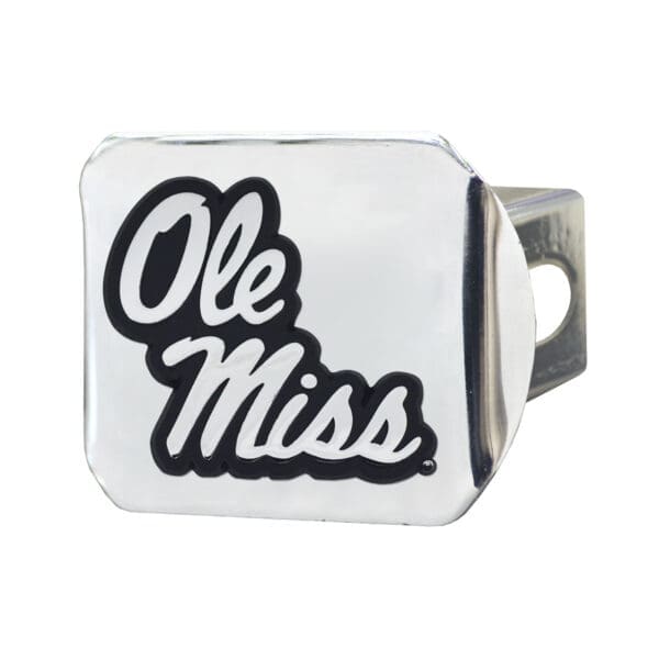 Ole Miss Rebels Chrome Metal Hitch Cover with Chrome Metal 3D Emblem 1 scaled