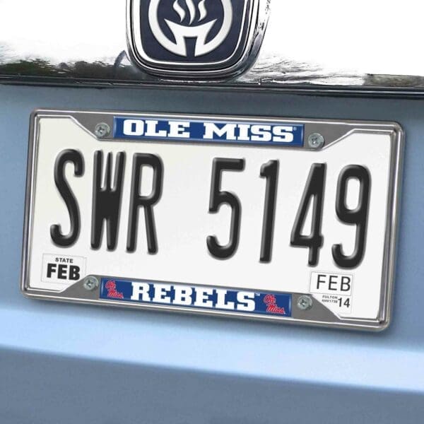 Ole Miss Rebels Chrome Metal License Plate Frame