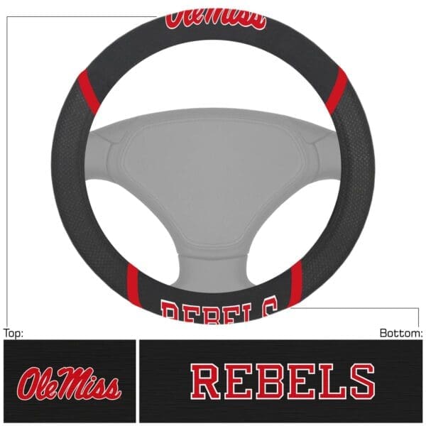 Ole Miss Rebels Embroidered Steering Wheel Cover 1