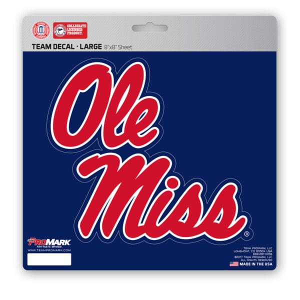 Ole Miss Rebels Large Decal Sticker 1