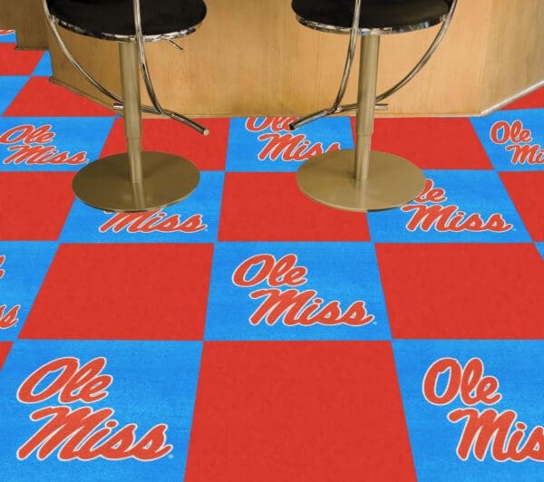 Ole Miss Rebels Team Carpet Tiles - 45 Sq Ft.