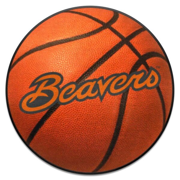 Oregon State Beavers Basketball Rug 27in. Diameter 1 1 scaled