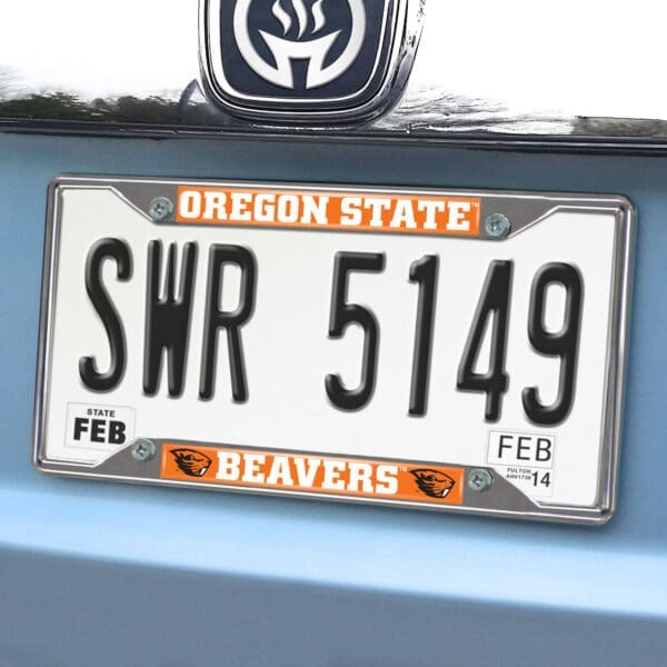 Oregon State Beavers Chrome Metal License Plate Frame