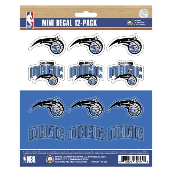 Orlando Magic 12 Count Mini Decal Sticker Pack 63258 1