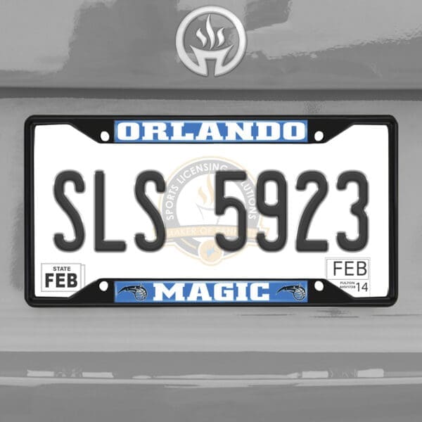 Orlando Magic Metal License Plate Frame Black Finish-31337