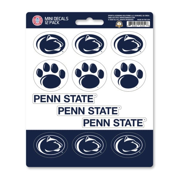 Penn State Nittany Lions 12 Count Mini Decal Sticker Pack 1