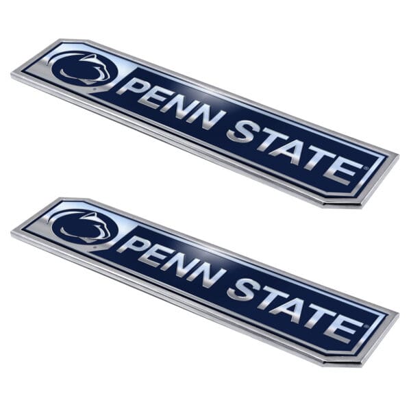 Penn State Nittany Lions 2 Piece Heavy Duty Aluminum Embossed Truck Emblem Set 1