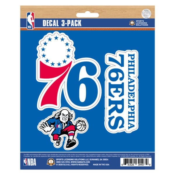 Philadelphia 76ers 3 Piece Decal Sticker Set 63261 1