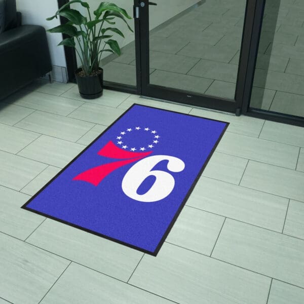 Philadelphia 76ers 3X5 High-Traffic Mat with Durable Rubber Backing - Portrait Orientation-9940