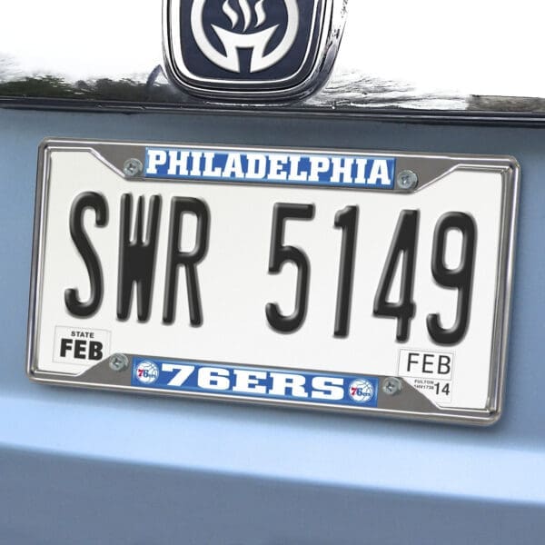 Philadelphia 76ers Chrome Metal License Plate Frame