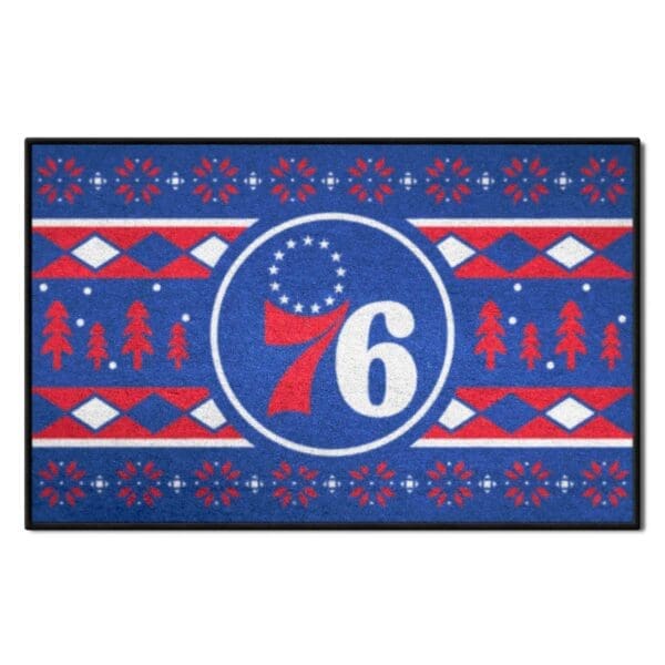 Philadelphia 76ers Holiday Sweater Starter Mat Accent Rug 19in. x 30in. 26837 1 scaled