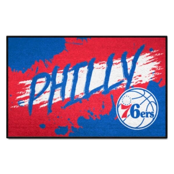 Philadelphia 76ers Slogan Starter Mat Accent Rug 19in. x 30in. 36006 1 scaled