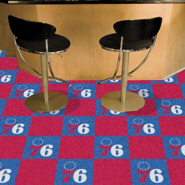 Philadelphia 76ers Team Carpet Tiles - 45 Sq Ft.-9376