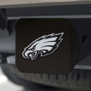 Philadelphia Eagles Black Metal Hitch Cover with Metal Chrome 3D Emblem