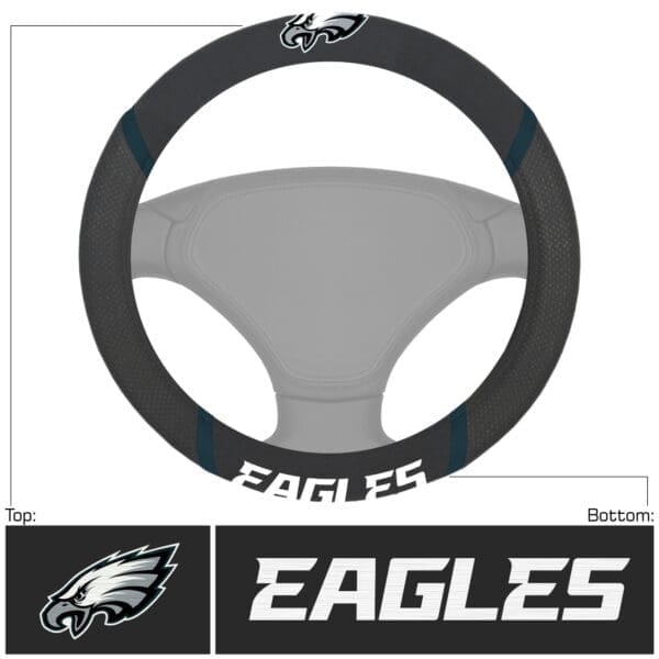 Philadelphia Eagles Eagles Embroidered Steering Wheel Cover 1