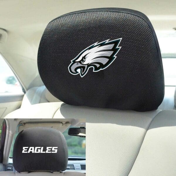 Philadelphia Eagles Embroidered Head Rest Cover Set - 2 Pieces