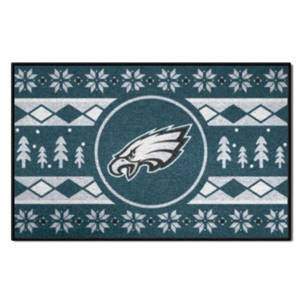 Philadelphia Eagles Holiday Sweater Starter Mat Accent Rug 19in. x 30in 1 scaled