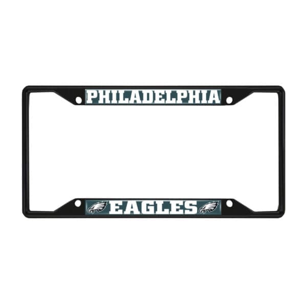 Philadelphia Eagles Metal License Plate Frame Black Finish 1