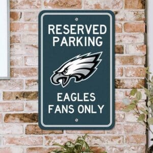 Philadelphia Eagles Team Color Reserved Parking Sign Décor 18in. X 11.5in. Lightweight