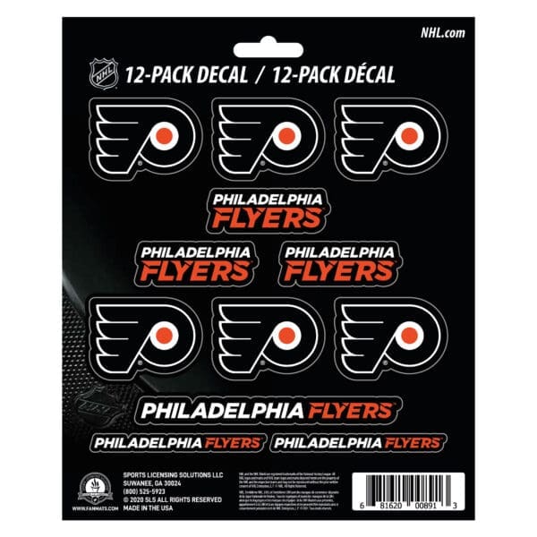 Philadelphia Flyers 12 Count Mini Decal Sticker Pack 30823 1