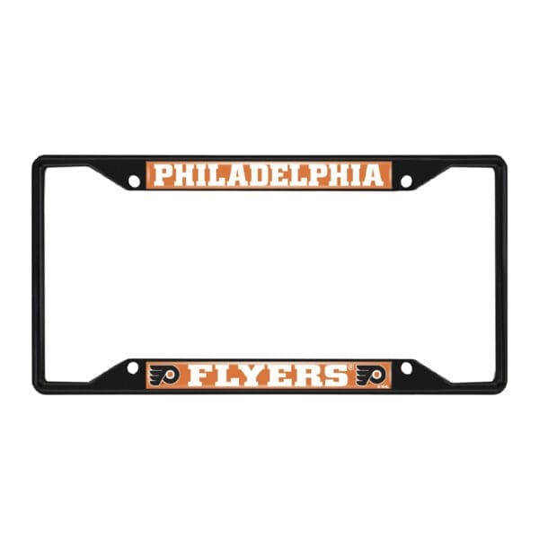 Philadelphia Flyers Metal License Plate Frame Black Finish 31388 1