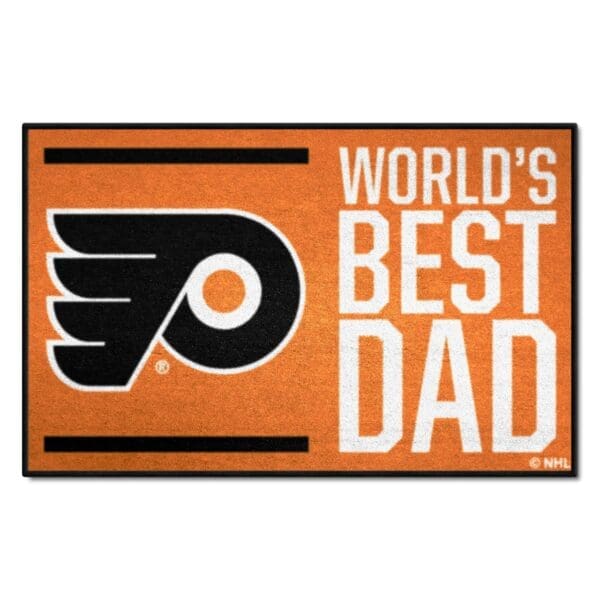 Philadelphia Flyers Starter Mat Accent Rug 19in. x 30in. Worlds Best Dad Starter Mat 31165 1 scaled