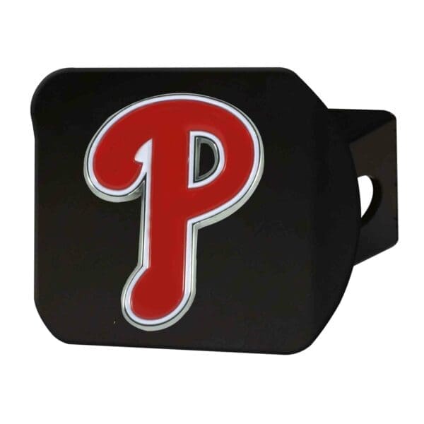 Philadelphia Phillies Black Metal Hitch Cover 3D Color Emblem 1