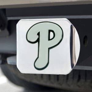 Philadelphia Phillies Chrome Metal Hitch Cover with Chrome Metal 3D Emblem