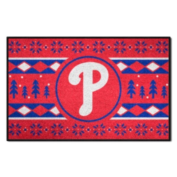 Philadelphia Phillies Holiday Sweater Starter Mat Accent Rug 19in. x 30in 1 scaled