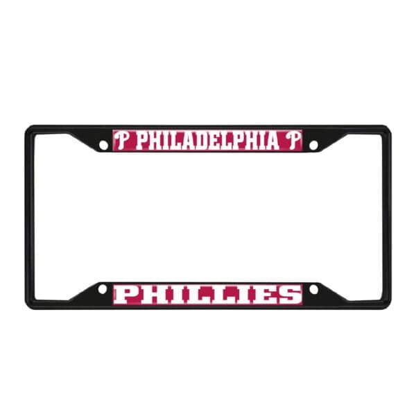 Philadelphia Phillies Metal License Plate Frame Black Finish 1