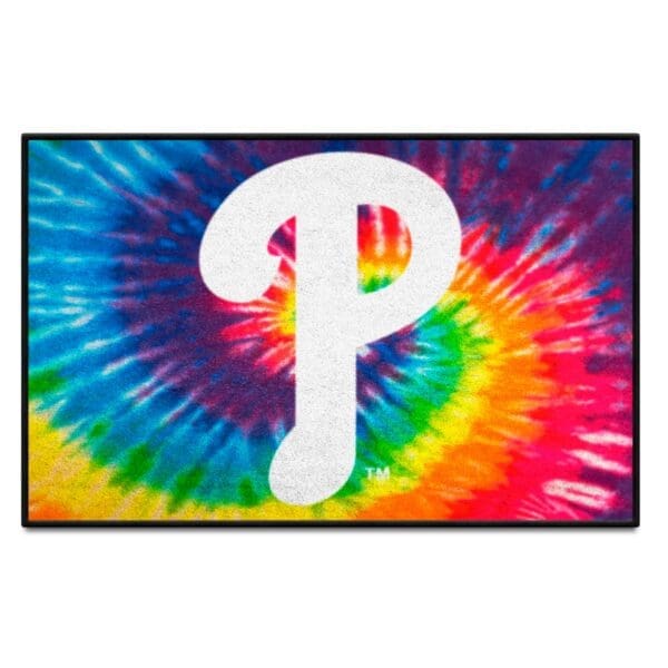 Philadelphia Phillies Tie Dye Starter Mat Accent Rug 19in. x 30in 1 scaled