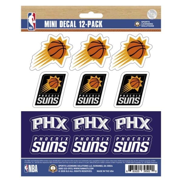 Phoenix Suns 12 Count Mini Decal Sticker Pack 63266 1