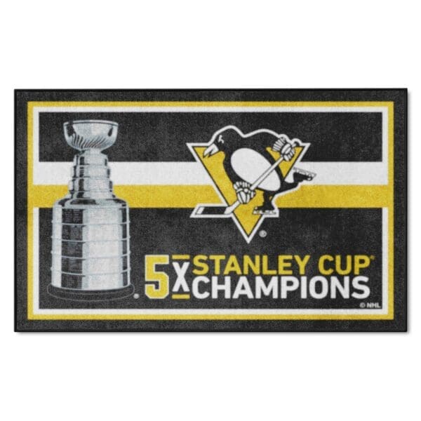 Pittsburgh Penguins Dynasty 4ft. x 6ft. Plush Area Rug 34343 1 scaled