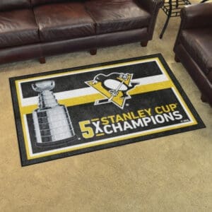 Pittsburgh Penguins Dynasty 4ft. x 6ft. Plush Area Rug-34343