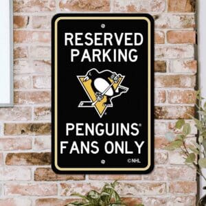 Pittsburgh Penguins Team Color Reserved Parking Sign Décor 18in. X 11.5in. Lightweight-32185