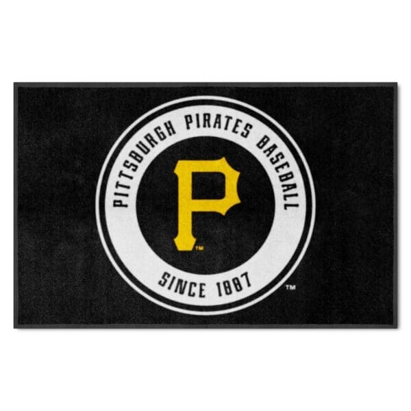 Pittsburgh Pirates 4X6 High Traffic Mat with Durable Rubber Backing Landscape Orientation 1 scaled