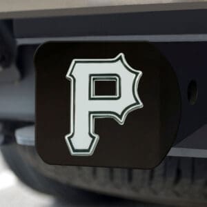 Pittsburgh Pirates Black Metal Hitch Cover with Metal Chrome 3D Emblem