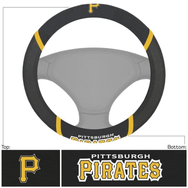 Pittsburgh Pirates Embroidered Steering Wheel Cover 1