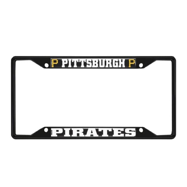 Pittsburgh Pirates Metal License Plate Frame Black Finish 1